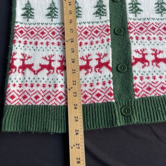 Jolly Sweaters Christmas Sweater Mens Large Ugly Faux Cardigan Festive Holiday - Picture 9 of 10